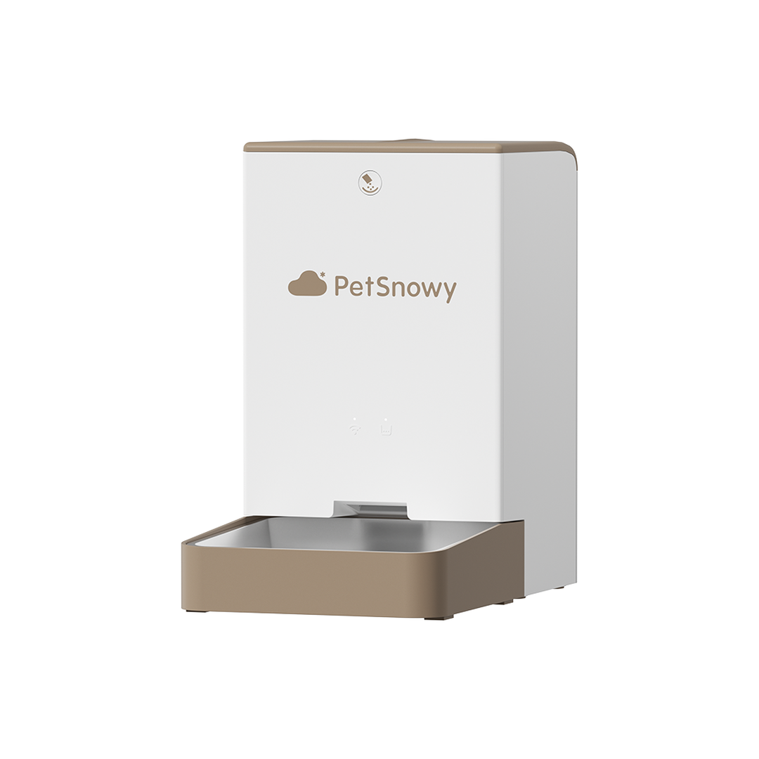 PetSnowy 品牌淺褐色自動餵食器產品圖