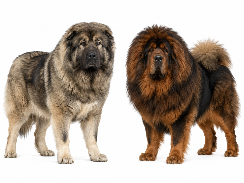 AI 工具生成藏獒與高加索犬比較圖
