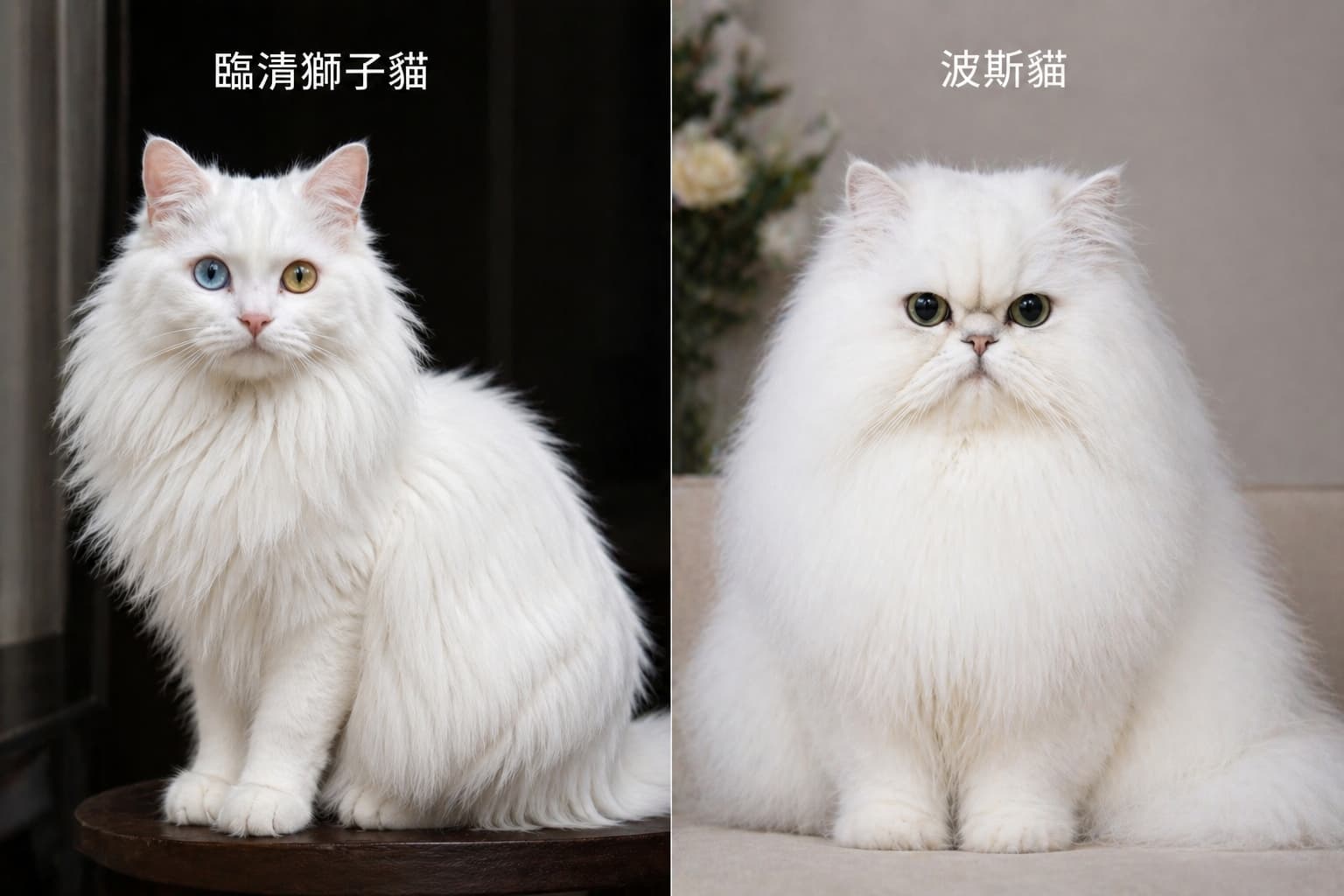 獅子貓 vs. 波斯貓品種外觀比較